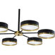 Oswin 6 Light 37 inch Black / Brass / Black Chandelier Ceiling Light